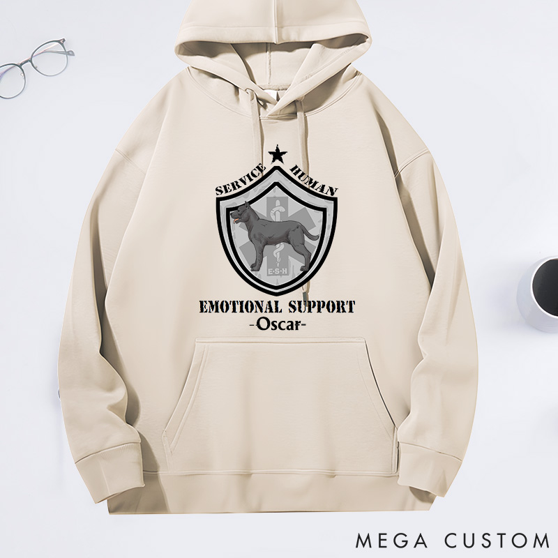 Personalized Dog Lover Service Human Emotional Support Classic Hoodies