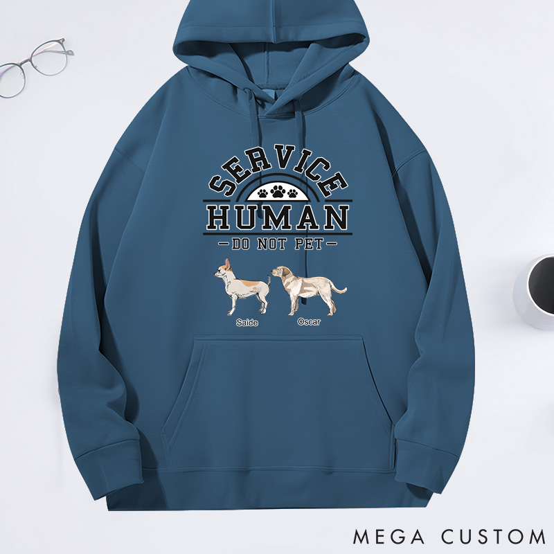 Personalized Dog Lover Retro Multiple Dogs Service Human Classic Hoodies