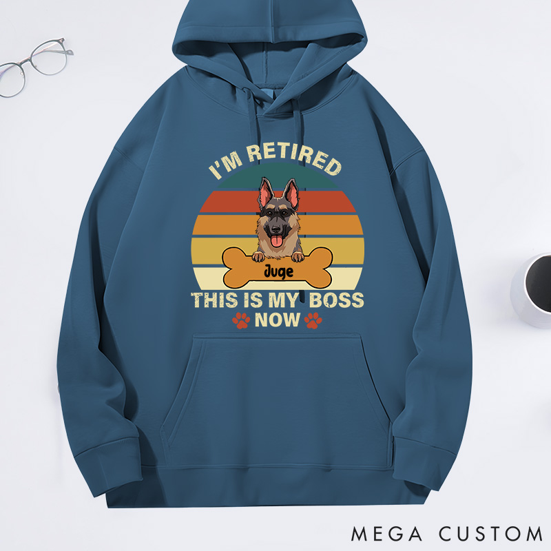 Personalized Dog Lover Retro I'm Retired this is My Boss Classic Hoodies