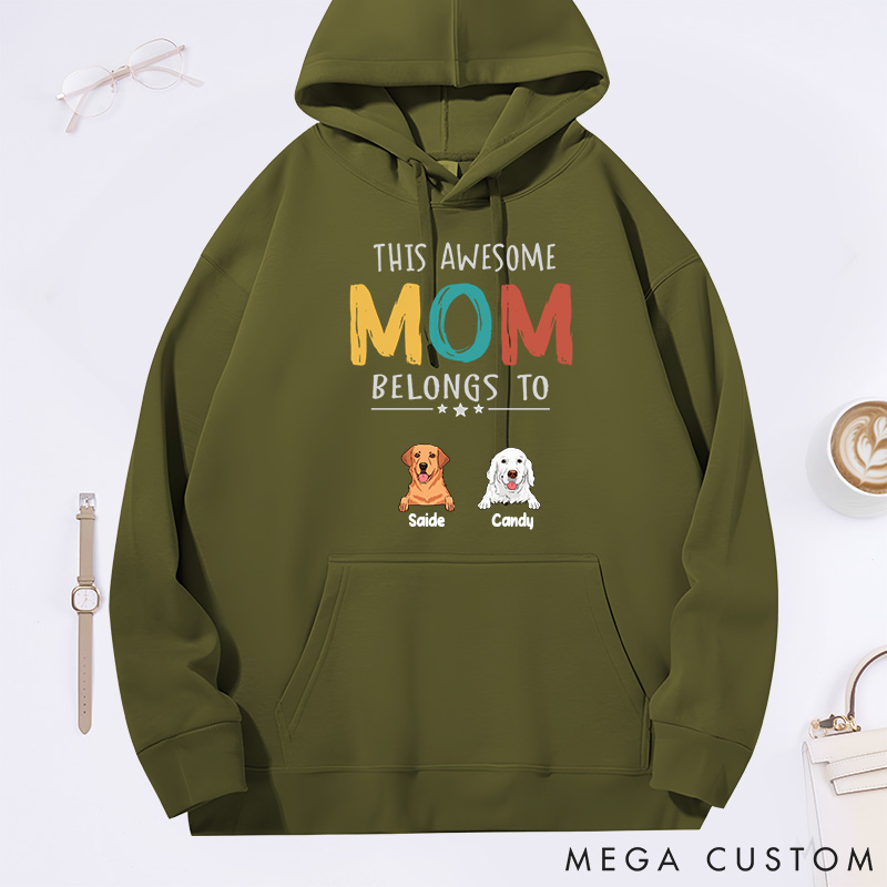 Personalized Dog Lover this Awesome Mom Belongs to Dogs Classic Hoodies