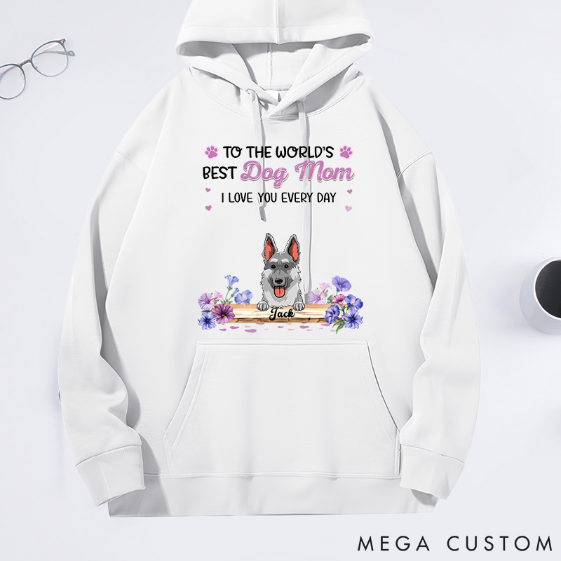 Personalized Dog Lover Birthday Flowers Best Dog Mom Classic Hoodies