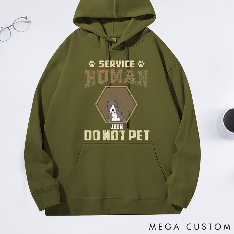 Personalized Dog Lover Retro Hexagon Service Human do Not Pet Classic Hoodies