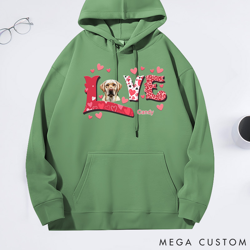 Personalized Dog Lover Love Heart Classic Hoodies