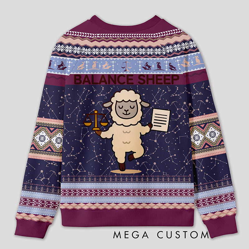 Personalized Enigmatic Sheep Humor Ugly Sweater Office Holiday Party Gift for Accountants