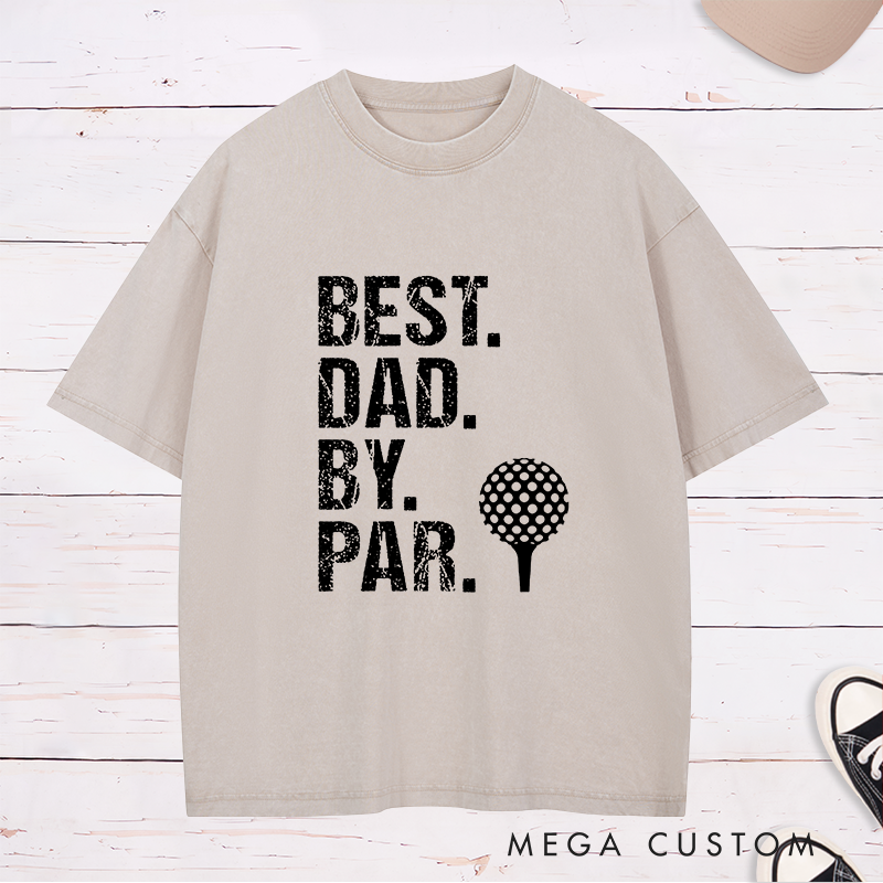 Personalized Golf Washed T-Shirt Customizable Text Gift for Golfers and Fans