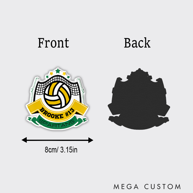 Personalized Volleyball Fridge Magnets with Custom Team Name, Player Name and Number for Game Day