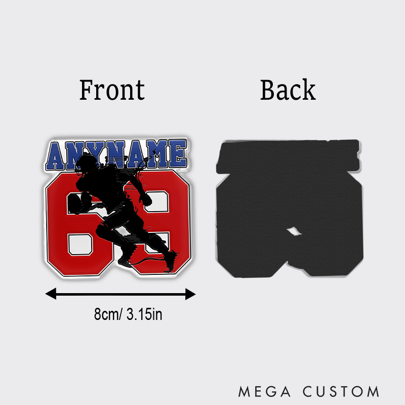 Personalized American Football Fridge Magnets with Custom Name and Number