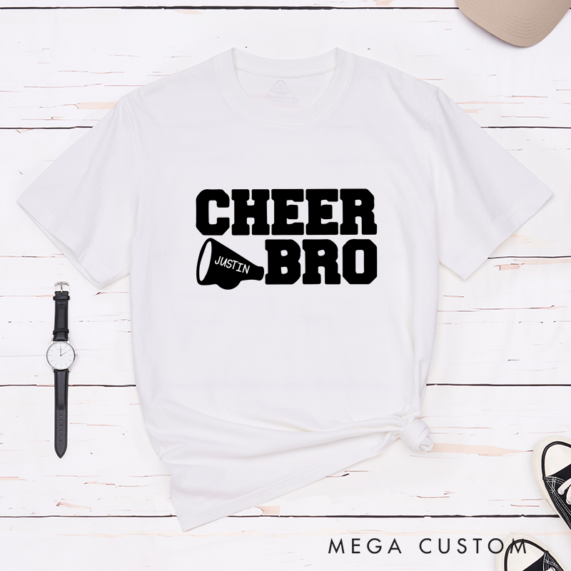 Personalized Cheer Bro T-Shirt with Custom Name