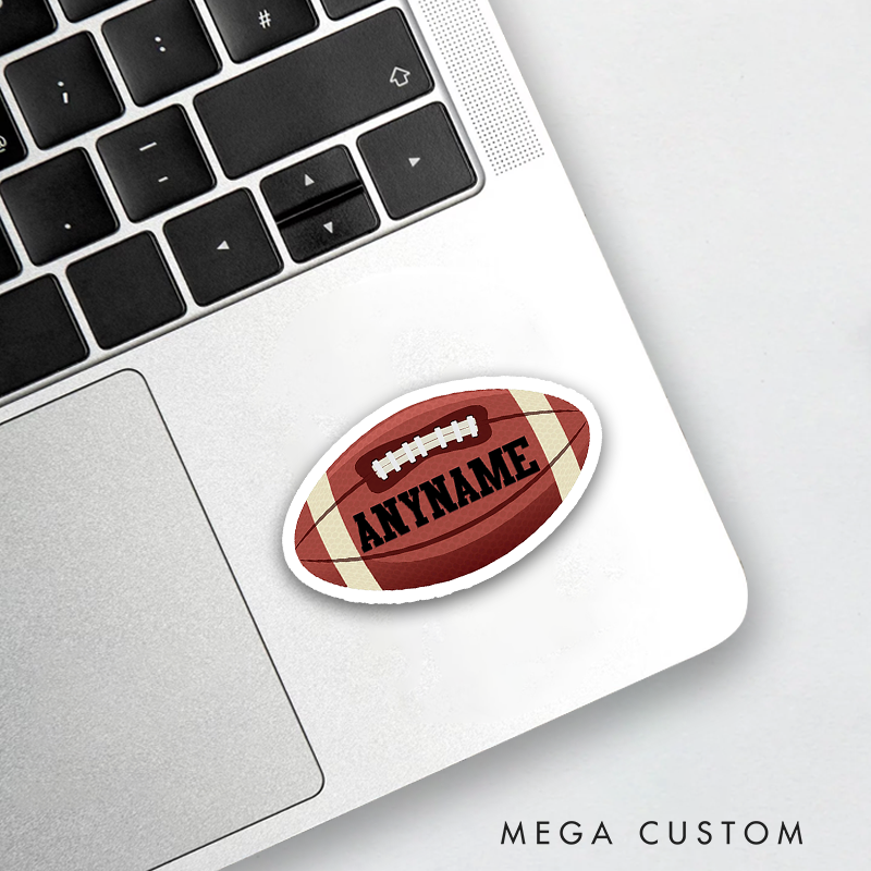 Personalized American Football and Rugby 3D Sticker with Custom Player Name