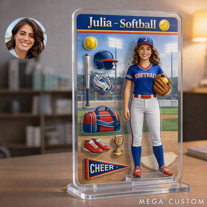 Personalized Softball Theme Acrylic Decor Custom Photo the Perfect Gift for Softball Fans