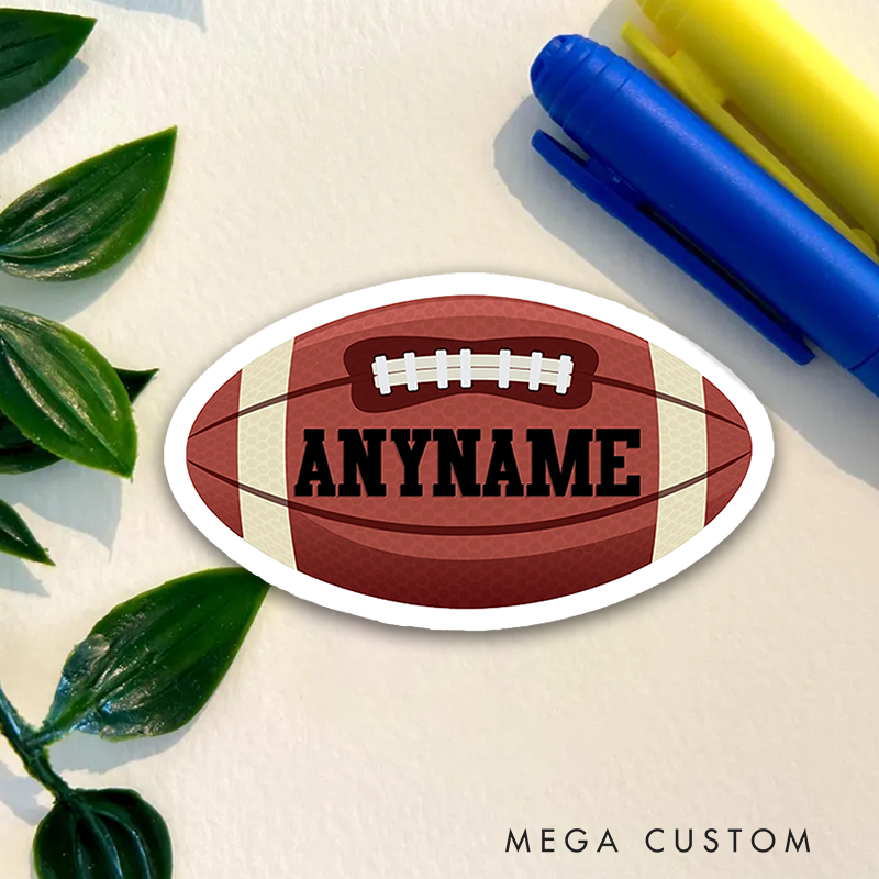 Personalized American Football and Rugby 3D Sticker with Custom Player Name