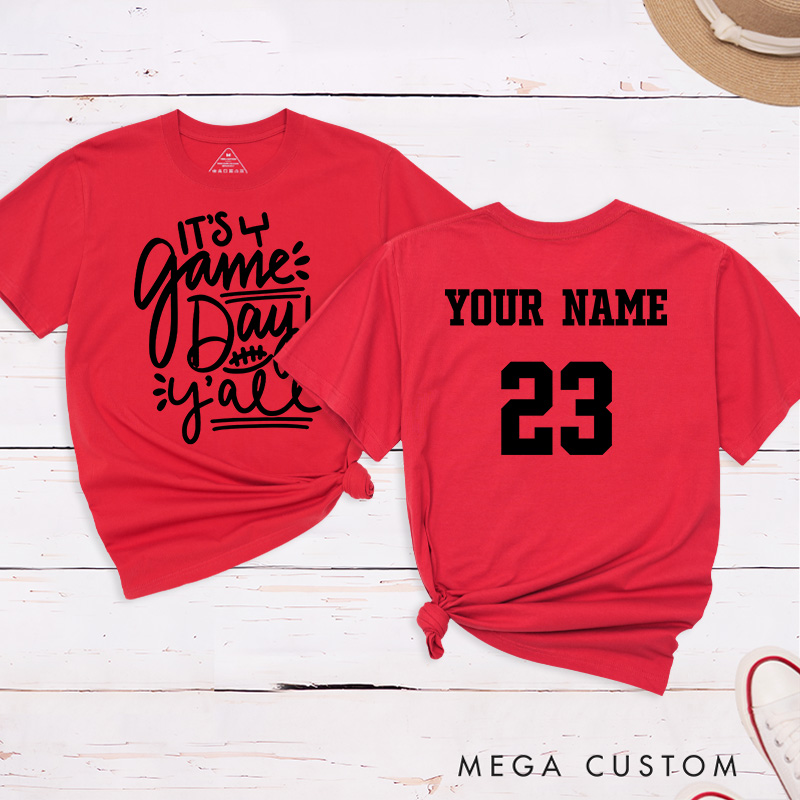 Personalized American Football and Rugby T-Shirts Featuring Custom Name and Number for Game Day Vibes