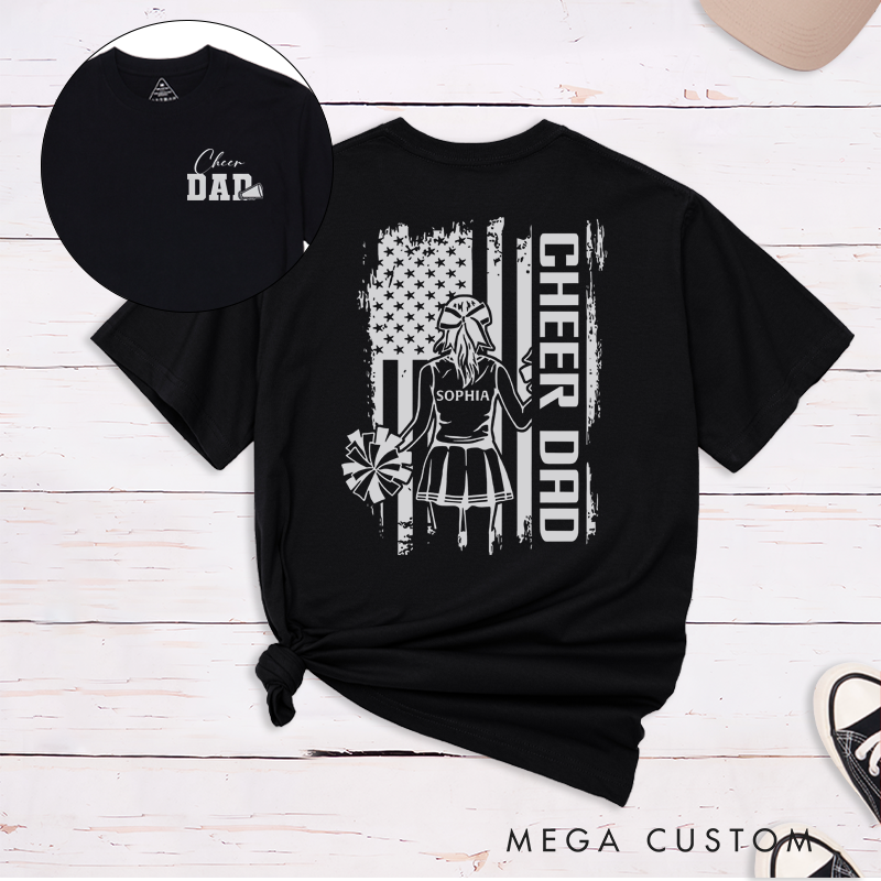 Personalized Cheer Supporter T-Shirt Custom Name and Title Cheerleading Shirt