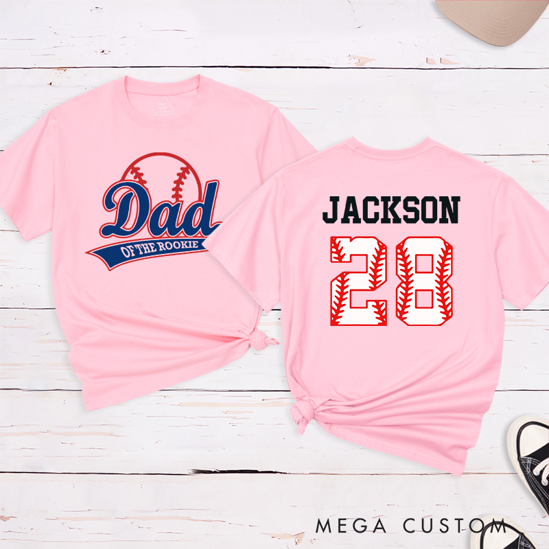 Personalized Baseball Name and Number T-Shirt for Dad