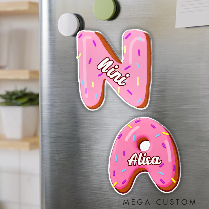 Personalized Cute Donut Fridge Magnet Custom Kids Gift Christmas Gift
