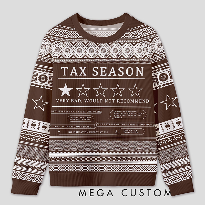 Personalized One Star Review Funny Ugly Sweater Office Holiday Party Gift for Accountants