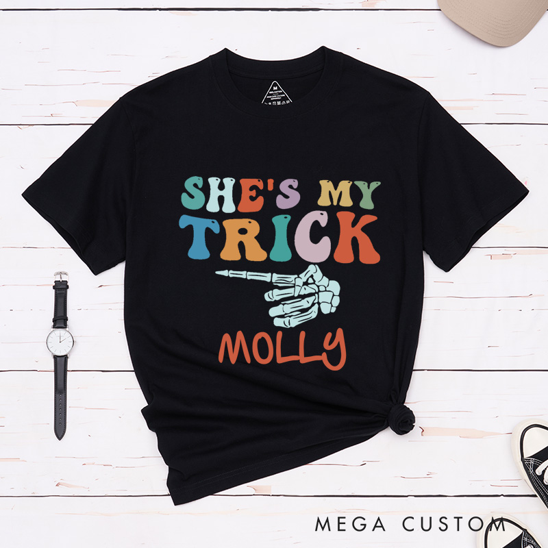 Personalized Couple Halloween Matching T-Shirt Trick or Treat Halloween T-Shirt
