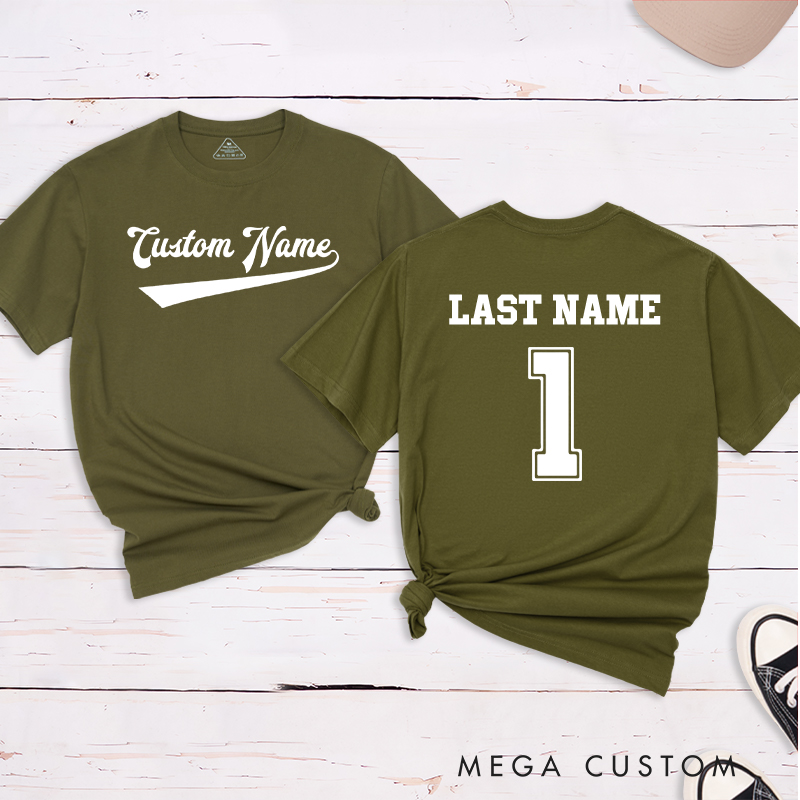 Personalized Sports T-Shirt with Custom Name and Number Design