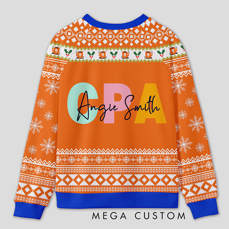 Personalized Certified Accountant Celebration Funny Ugly Sweater Festive Gift for Finance Pros