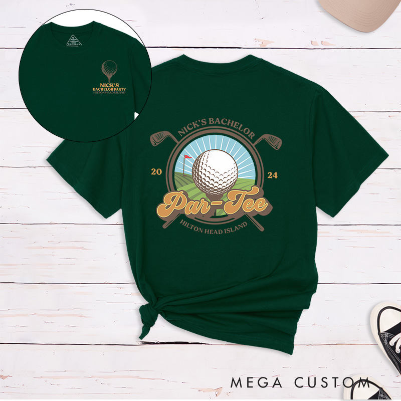 Personalized Golf Trip Bachelor Par Tee T-Shirt Custom Golfing Bachelor Party Unisex Shirt Bachelor Party Shirt