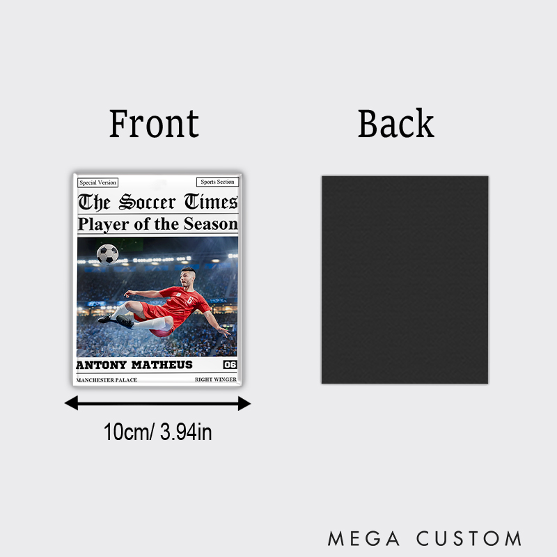 Personalized The Sports Times Baseball Newspaper Refrigerator Magnet with Custom Photo and Text  