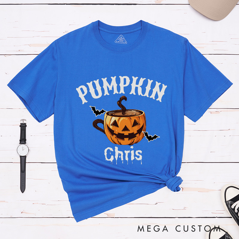 Personalized Pumpkin Coffee Mug Couple Halloween Matching T-Shirt Funny Matching Halloween Shirt Gift For Him and Her 