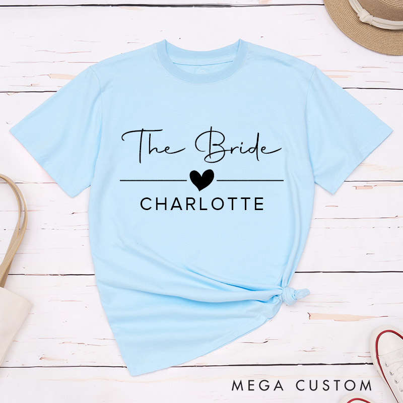 Personalized The Bride Matching T-Shirt Bridesmaid T-Shirt Bride's Crew T-Shirt Bachelorette Party Gift