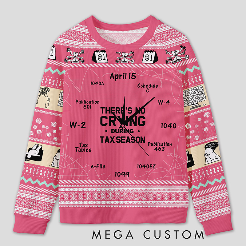 Personalized Tax Countdown Humor Ugly Sweater Office Holiday Party Gift for Accounting Pros