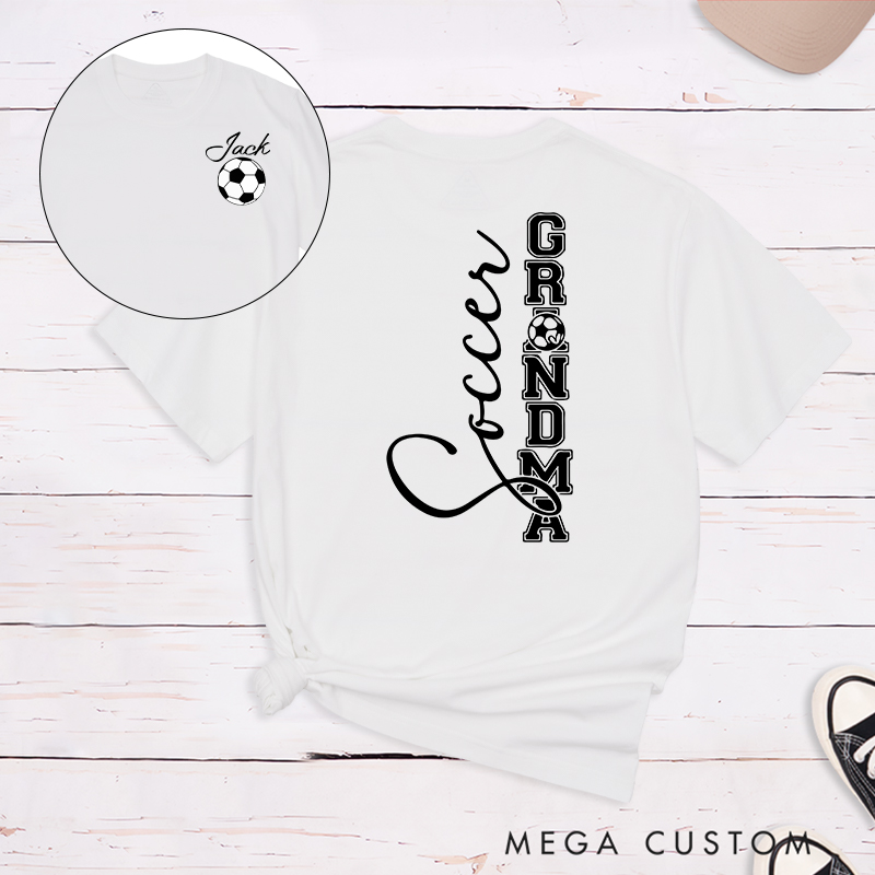 Personalized Soccer Grandma T-Shirt with Custom Name 