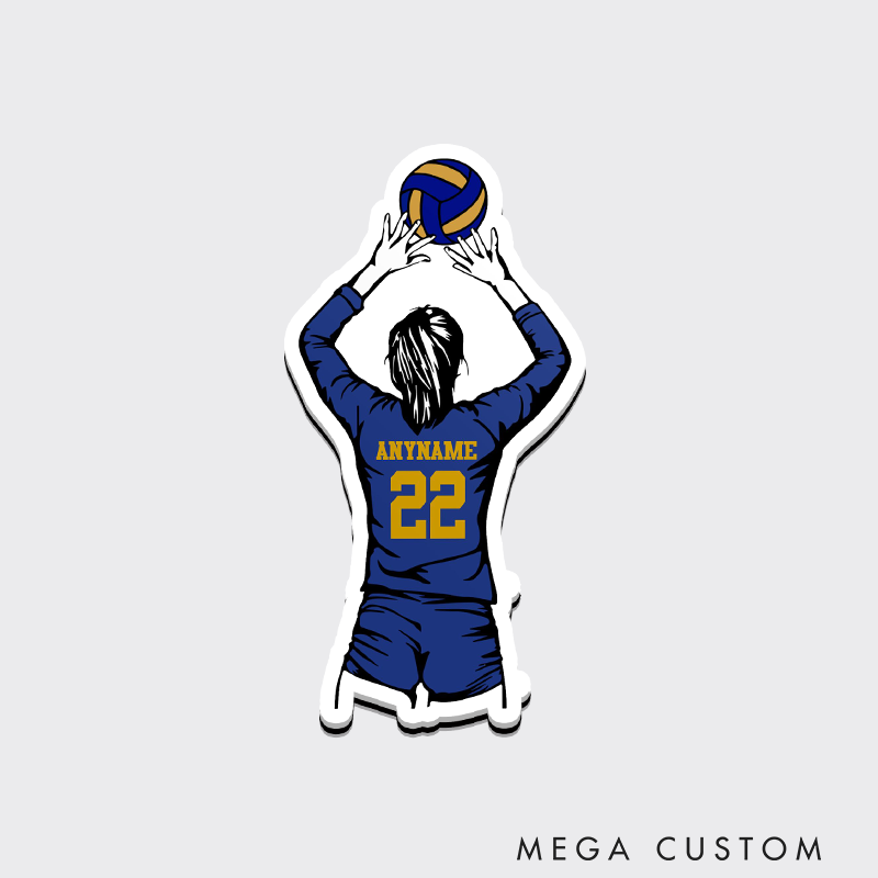 Personalized Volleyball Fridge Magnets with Custom Player Name, Number, and Striking Design for Athletes and Fans