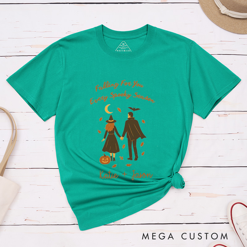 Personalized Falling For You Every Spooky Season Couple Halloween Matching T-Shirt