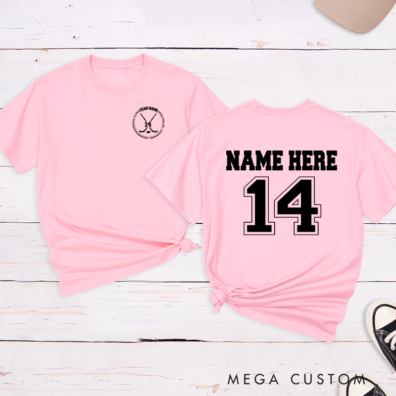 Personalized Team Hockey T-Shirt with Custom Name and Number