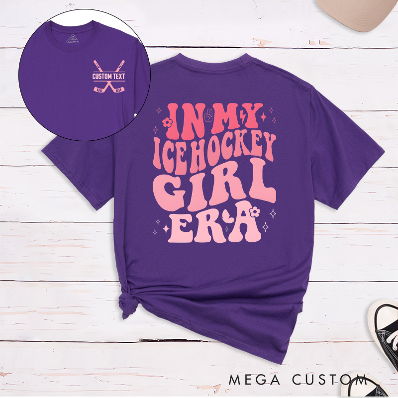 Personalized "Ice Hockey Girl Era" T-Shirt with Custom Name