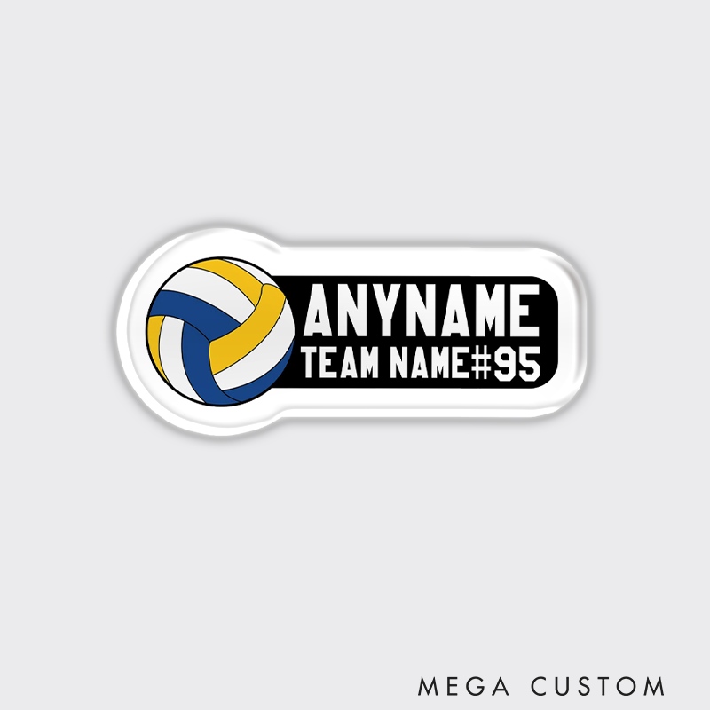 Personalized Volleyball Fridge Magnets Name Custom Team Name, Player Name and Nmuber for Bold Ball Design