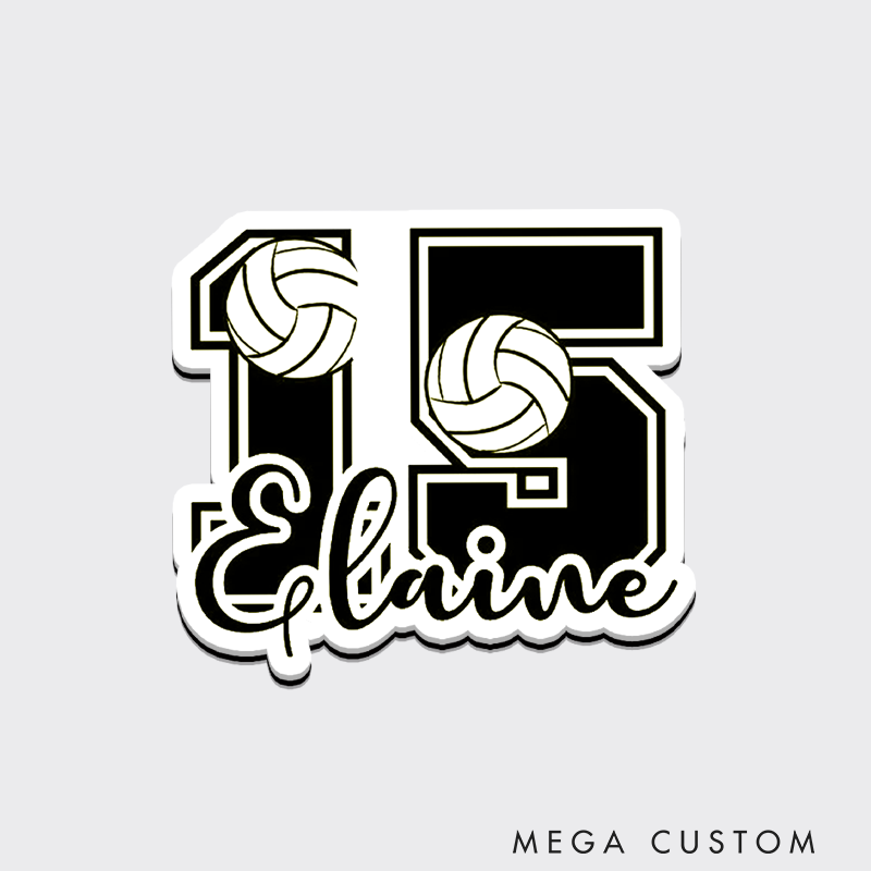 Personalized Volleyball Number Design Fridge Magnets with Custom Player Name and Number for Unique Gift