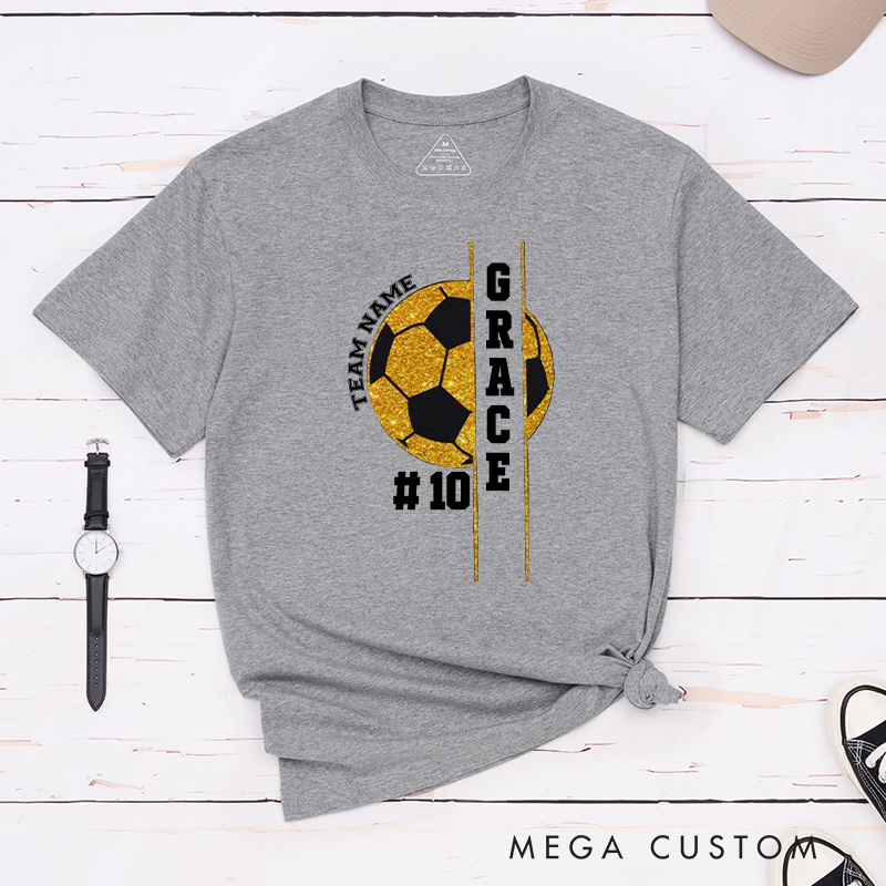 Personalized Soccer T-Shirt with Custom Name, Number, and Team Design