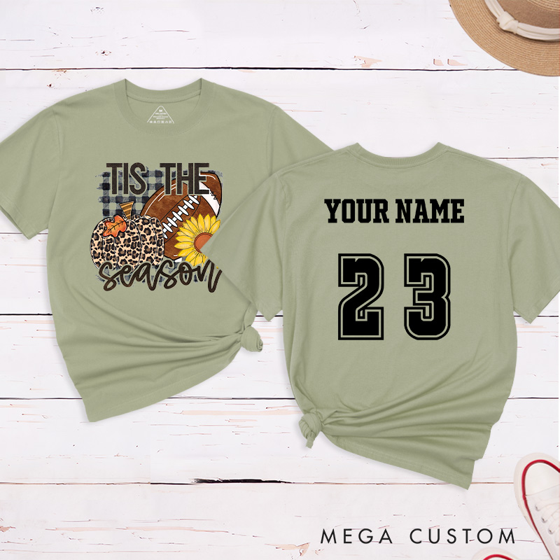 Personalized American Football and Rugby T-Shirts Featuring Custom Name and Number- Tis the Season