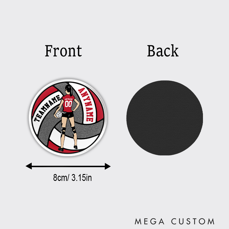 Personalized Volleyball Fridge Magnets with Custom Team Name and Number for Athletes and Fans