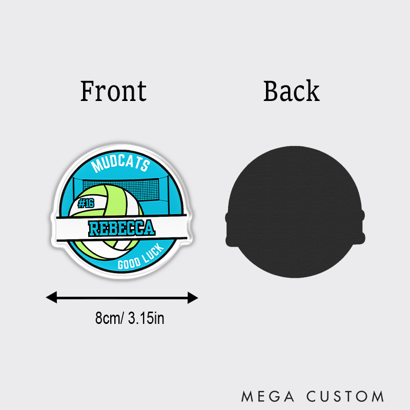 Personalized Good Lucy Volleyball Fridge Magnets with Custom Team Name, Player Name and Number for Game Day