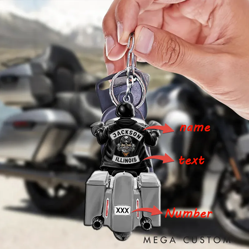 Personalized Acrylic Keychain Custom Biker Motorcycle Racing Keychain Gift for Motorcyclist and Motocross Lovers