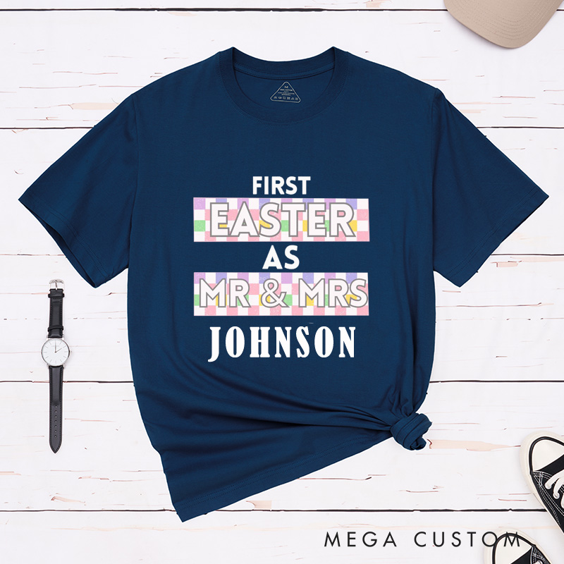 Personalized Couple First Easter As Mr And Mrs Matching T-Shirt