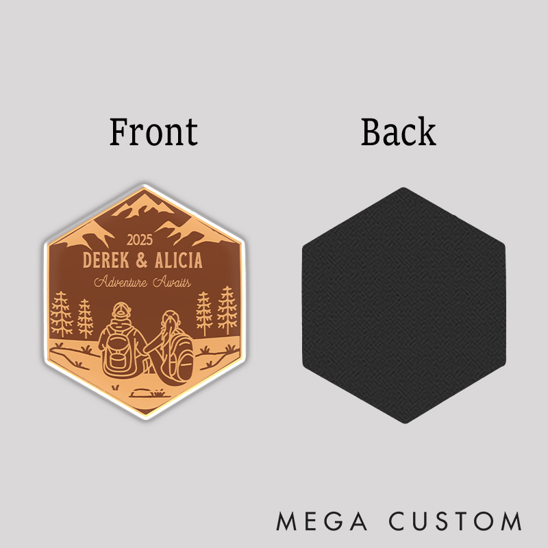 Personalized Hiking Couple Magnet National Park Couples Gift Unique Custom Outdoors Gifts for Hikers Backpackers Happy Camper Outdoors Lover