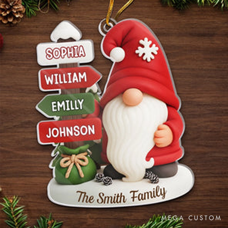 Personalized Acrylic Santa Gnome Shape Creating Lasting Memories Lovely Ornament 