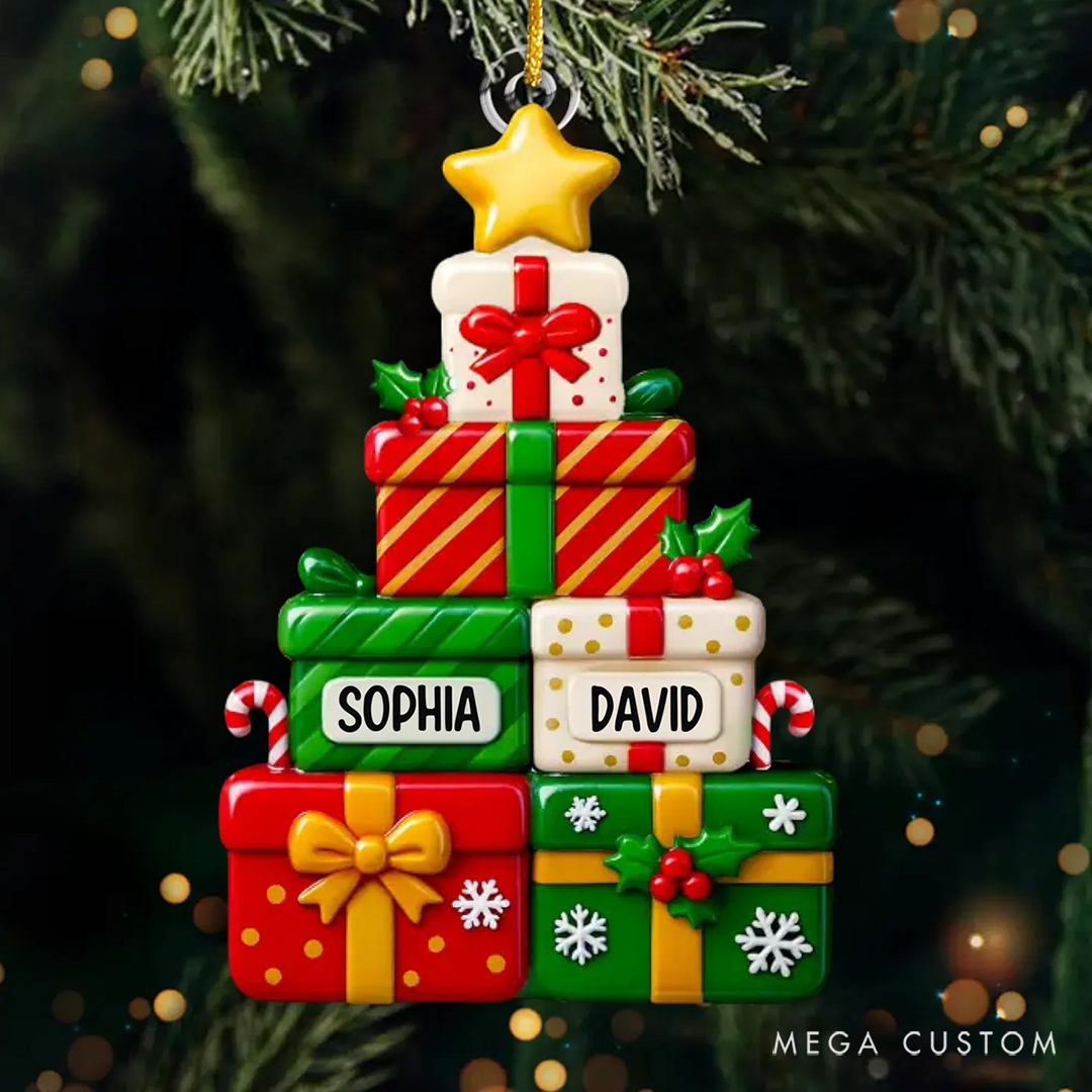 Personalized Acrylic Christmas Tree Shape Reunion Anniversary Christmas Lovely Ornament 