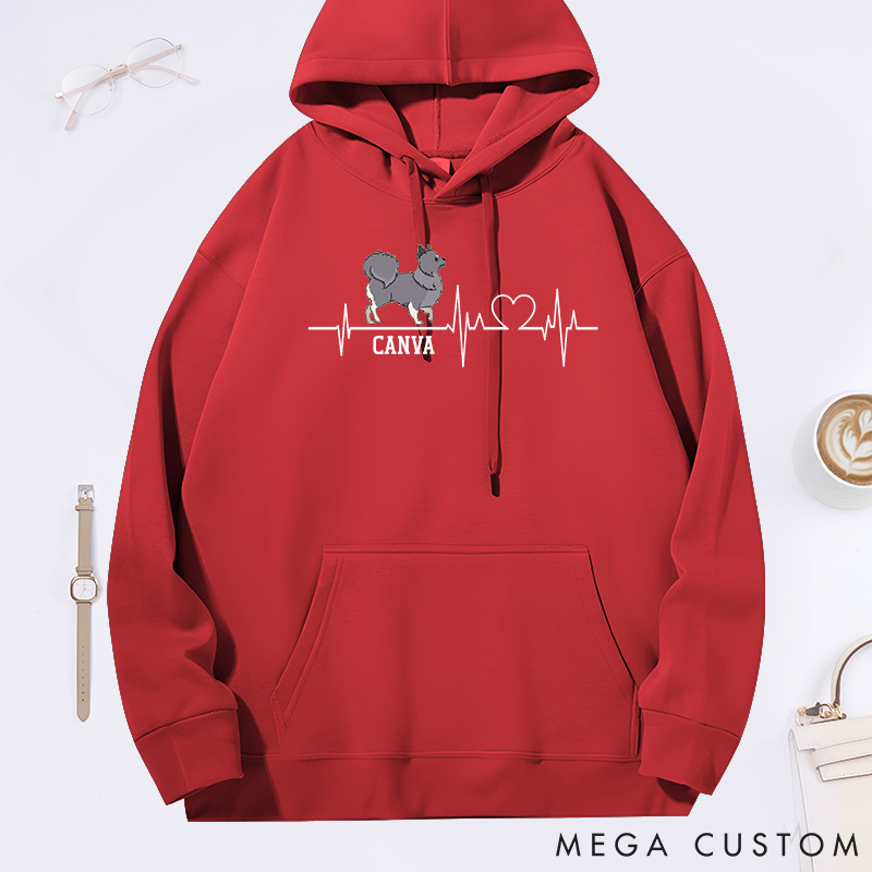 Personalized Dog Lover Heart Electrocardiogram Classic Hoodies