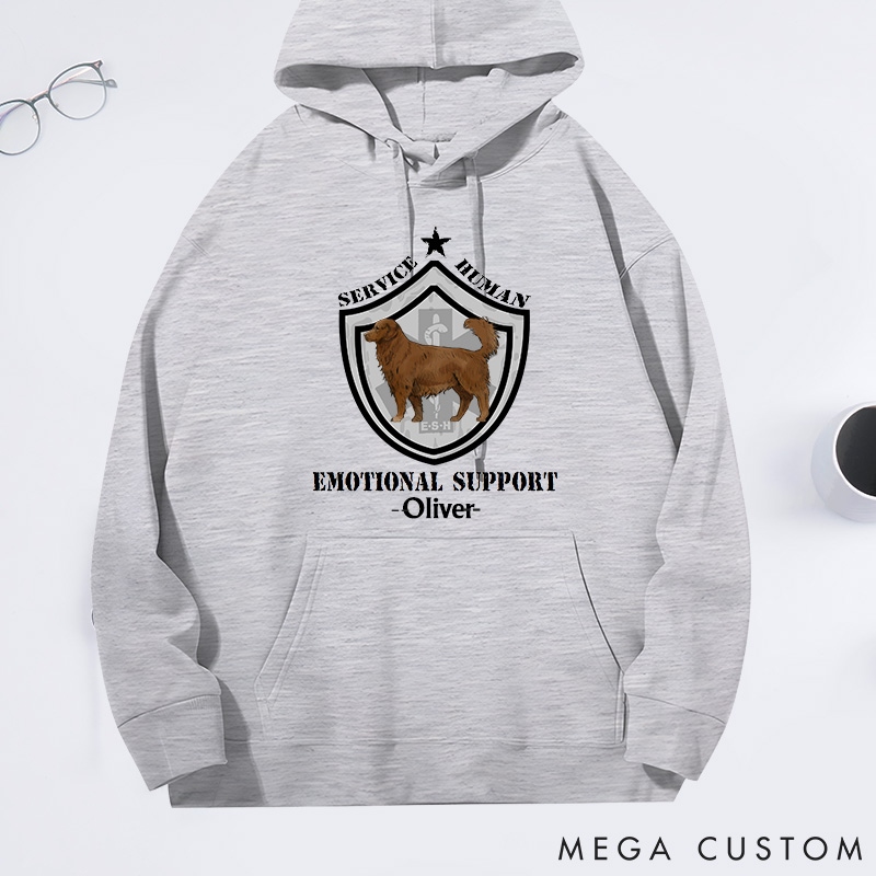 Personalized Dog Lover Service Human Emotional Support Classic Hoodies