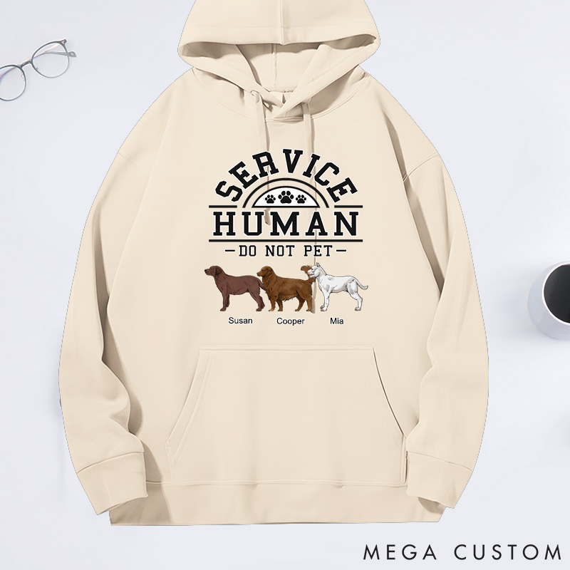 Personalized Dog Lover Retro Multiple Dogs Service Human Classic Hoodies