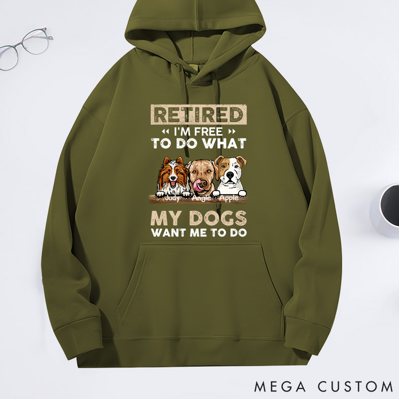 Personalized Dog Lover Retired I'm Free to do what My Dog Classic Hoodies