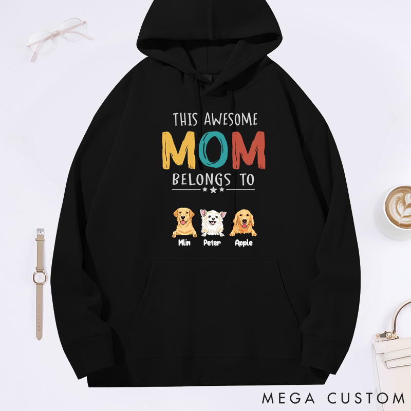 Personalized Dog Lover this Awesome Mom Belongs to Dogs Classic Hoodies