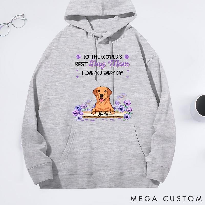 Personalized Dog Lover Birthday Flowers Best Dog Mom Classic Hoodies
